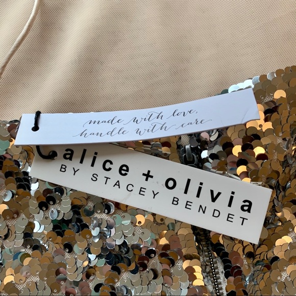 Alice + Olivia Giselle Sequin Tulle Mini Dress NWT - Picture 12 of 16